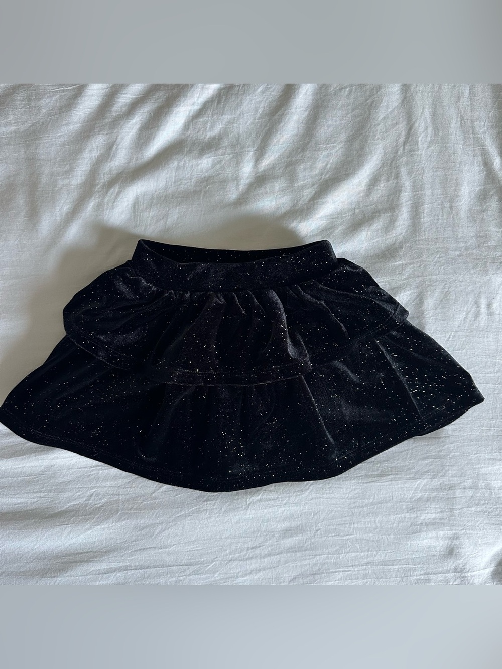 NWT J.Crew Crewcuts Sparkly Black Velour Skirt Size 2